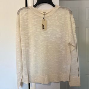 UNIQ Long Sleeve Sheer Cream Sweater Size Small Medium